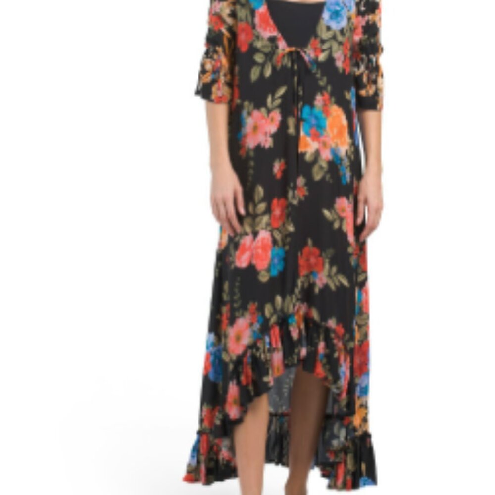 Johnny Was Royal Long Ruffle Kimono - Picture 3 of 6